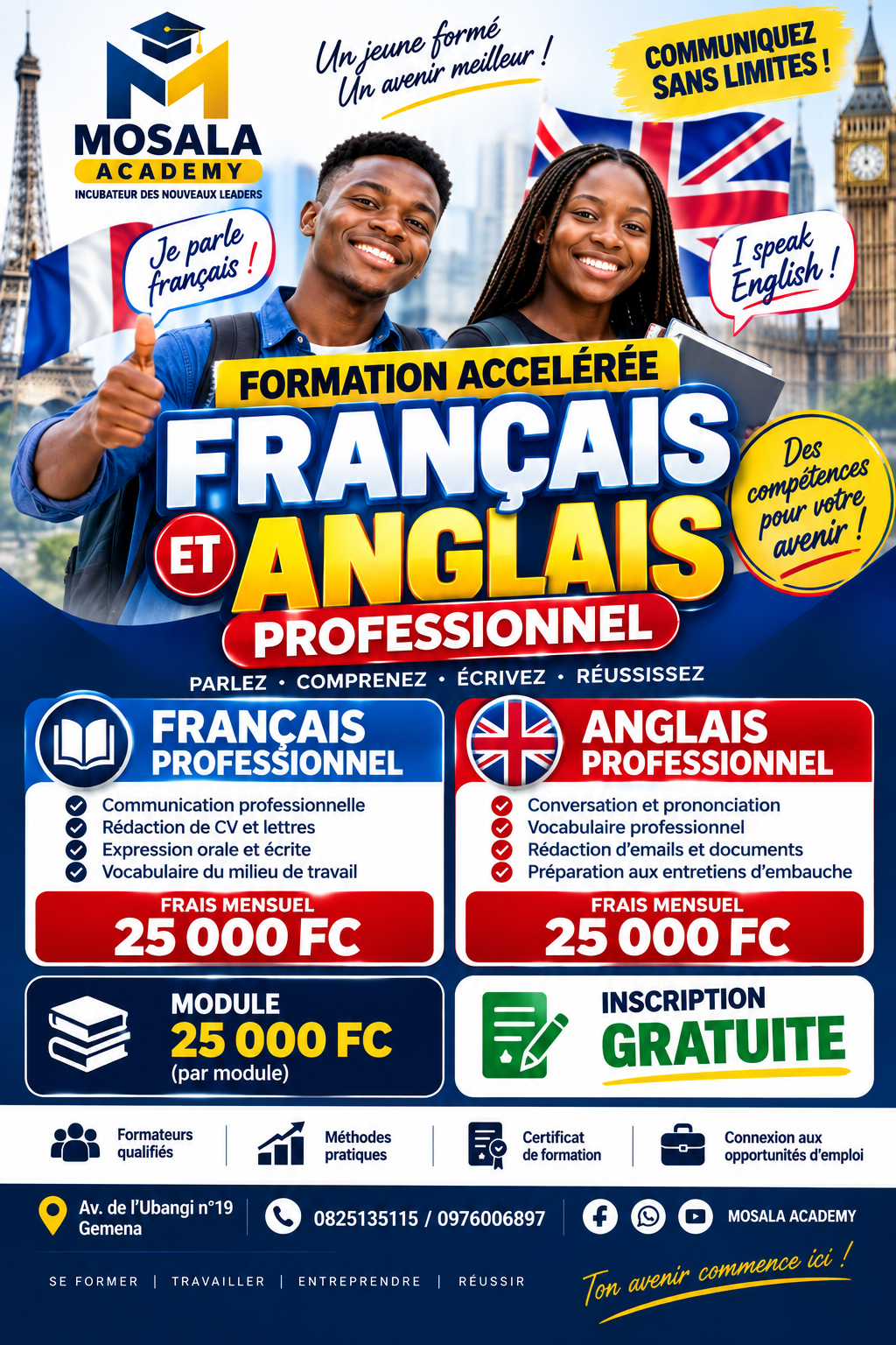 Formation accélérée français et anglais
